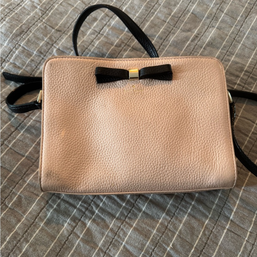 Kate Spade Light Pink Crossbody Bag with Black Bow